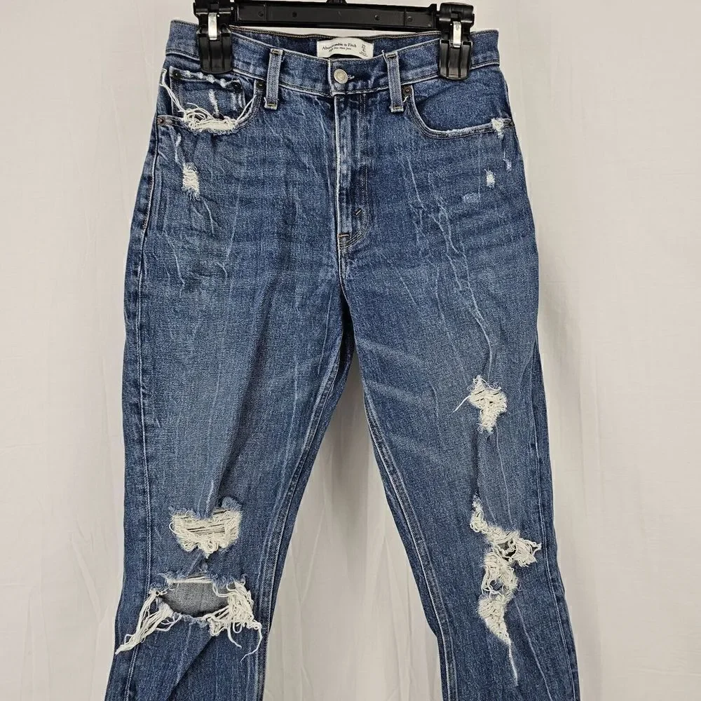 Abercrombie & Fitch Jeans Womens Size 27/4 Blue Denim High Rise Mom Jean